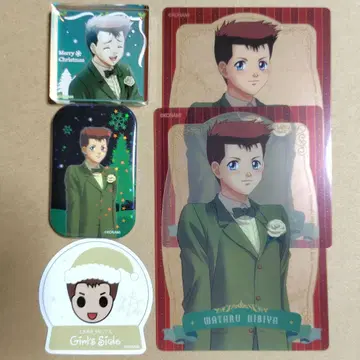 두근두근 메모리얼 GS 히비야 와타루 아릴 블록 캔뱃지 마그넷 브로마이드