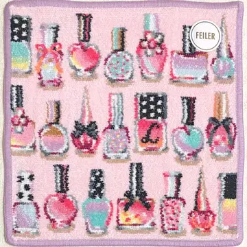 페이러 타월 손수건 라브라리 폴리쉬 페일 핑크 x 퍼플