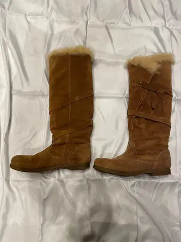 MARISA REY 브라운 퍼 롱 부츠