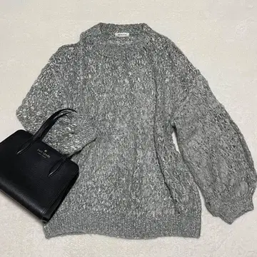 OPEN SESAME CLUB 입체 니트 모헤어 오버 사이즈 스웨터