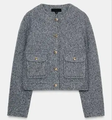 ZARA 그레이 노카라 자켓