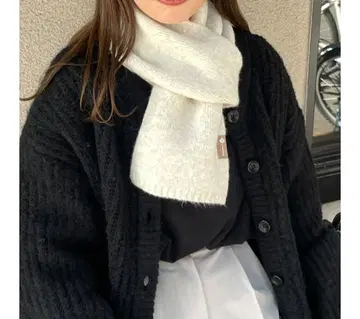 LE MORE 리모아 숏 니트 머플러 아이보리