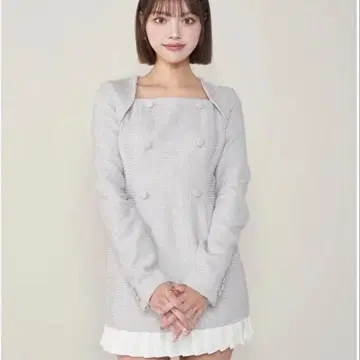 darich 플리츠 도킹 트위드 미니 원피스 프리 사이즈