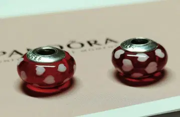 PANDORA 판도라 참 유리 하트 2개 세트