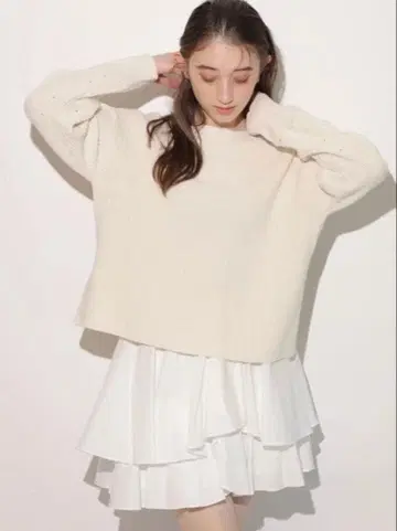 Rirandture 프릴 스커트 세트 니트 원피스