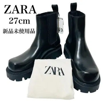 택 포함 새상품 ZARA 사이드 고어 부츠 통굽 첼시 부츠 42 단종품