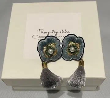 펌풀리푸이코 오하나 귀찌 블루 태슬 자수