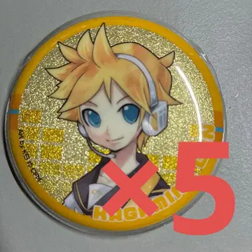 하츠네 미쿠 키라키라 캔뱃지 카가미네 렌 5개 세트