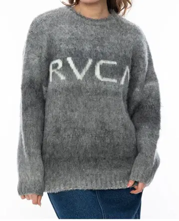 RVCA 그레이 로고 스웨터