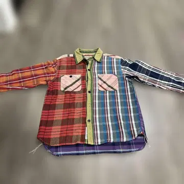 HOUSTON 휴스턴 클레이지 패턴 체크 긴팔 셔츠 L