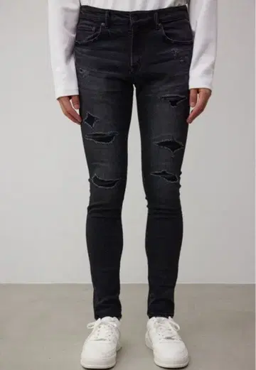 아줄 데미지 스키니 데님