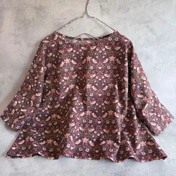 윌리엄 모리스 모리스 몸판 이어 블라우스 스트로베리 시프 보라색