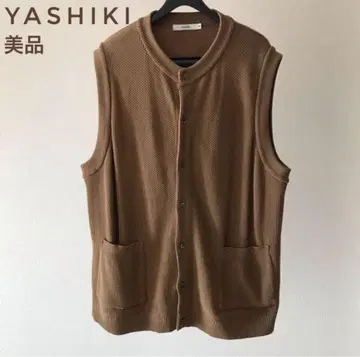 YASHIKI 브라운 니트 베스트 사이즈 2
