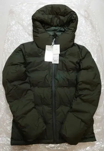 택 포함 UNIQLO 남성용 심리스 다운 파카 XS 올리브