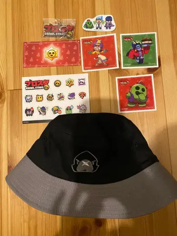 Brawl Stars 브롤스타즈 브롤페스 버킷햇과 스티커 세트