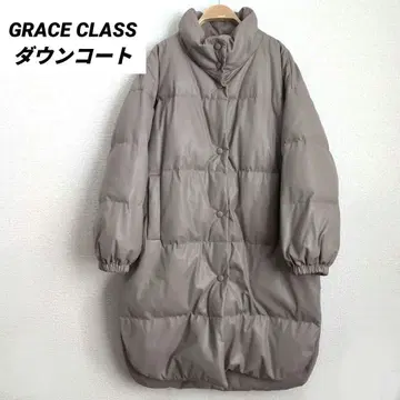 [ 새상품급 ] GRACE CLASS 다운 코트 인조 가죽 오버 사이즈
