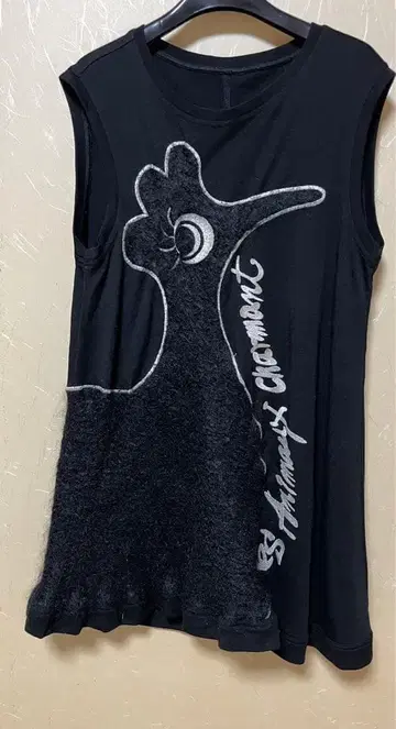 토쿠코 프리미어볼 튜닉 슬리브리스 닭 디자인 블랙