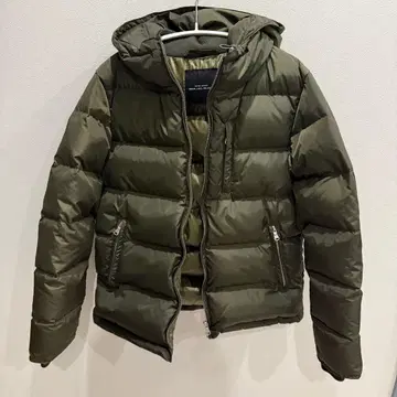 유나이티드 애로우즈 카키 후드 부착 다운 자켓