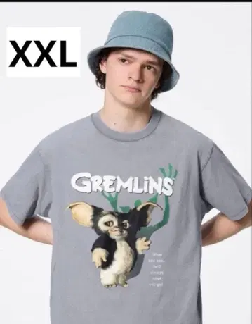 택 포함 새상품 XXL 사이즈 GU 그렘린 기즈모 T셔츠 정품 그레이