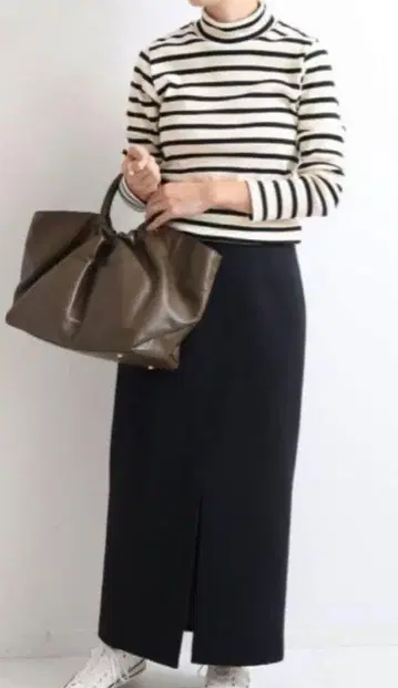 정가 19800엔 IENA 이에나 멜톤 롱 슬릿 스커트 블랙 36