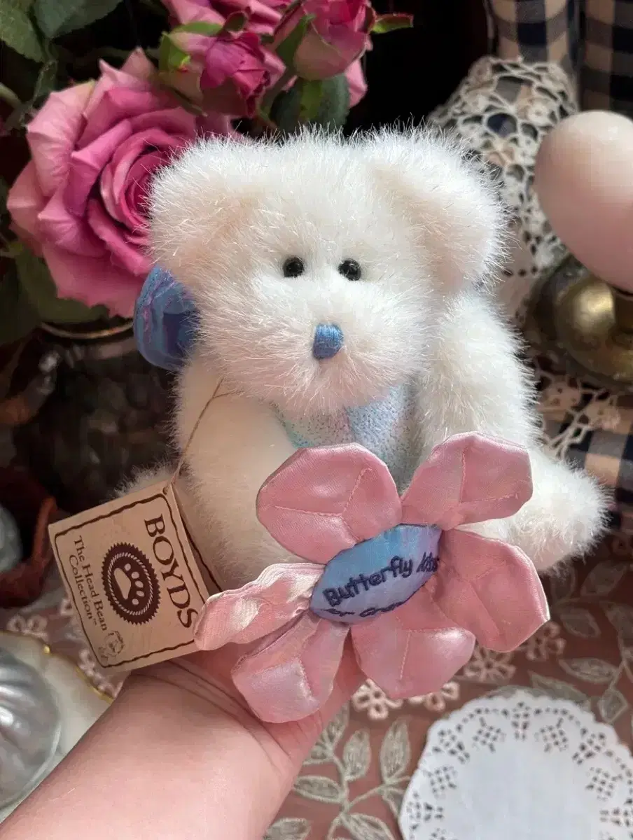American Antique Vintage Butterfly Boy&#x27;s Bear Jointed Bear Teddy Bear Doll Classic Retro Prop Mori Girl