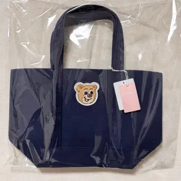 러브러리 바이 페이 올드 테디 토트백 네이비 파우치 포함