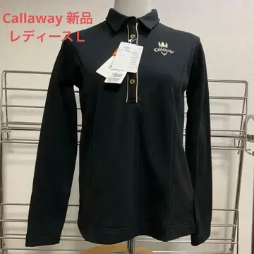 가격 인하 새상품 Callaway 여성용 긴팔 피케 셔츠 블랙