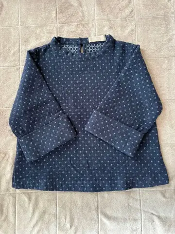 [nous rendent heureux] 울 도트 무늬 풀오버 네이비