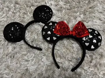 디즈니 미키 미니 머리띠 스팽글 세트