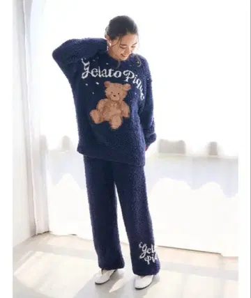 젤라또 스노우 베어 자카드 롱 팬츠 여성용