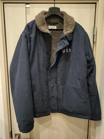 WAIPER N-1 덱 자켓 44 네이비 스텐실