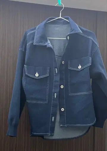 [ 미사용 새상품 ] 블루 데님 자켓 소매 부분 저리 소재 9호