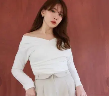 비대칭 코튼 블렌드 저지 탑