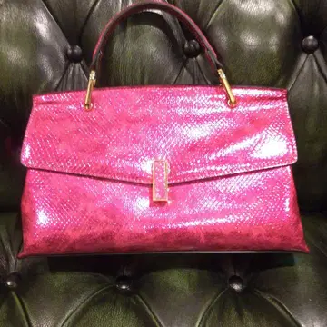 핑크 에나멜 핸드백
