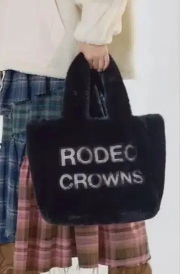 인조 모피 패치 로고 토트