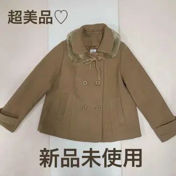 [새상품] 퍼 포함 더블 브레스트 피 코트 카멜 THE EMPORIUM