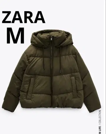 [ 택 포함 새상품 ] ZARA 퍼프 자켓 카키 M 사이즈