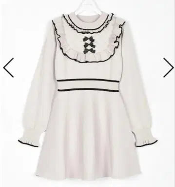 evelyn 리본 바이컬러 프릴 op 핑크