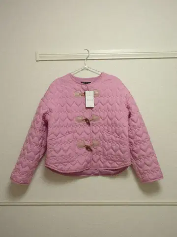 하트 퀼팅 자켓 핑크