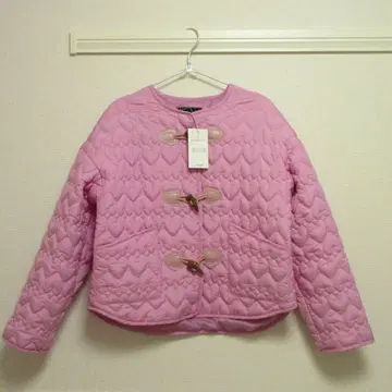 하트 퀼팅 자켓 핑크
