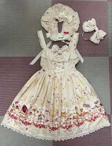 Clockwork tea party 패턴 루미에르 JSK 세트