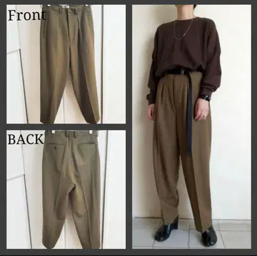 yoke 요크 CUT-OFF 1TUCK WIDETROUSERSCAMEL