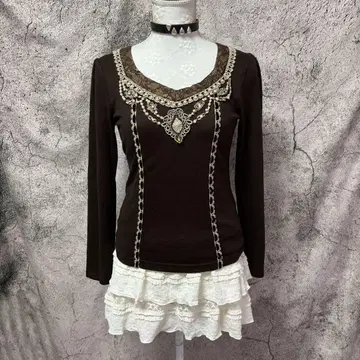 y2k 엑시즈팜 클래식 로리타 니트소 뜨개질 레이스