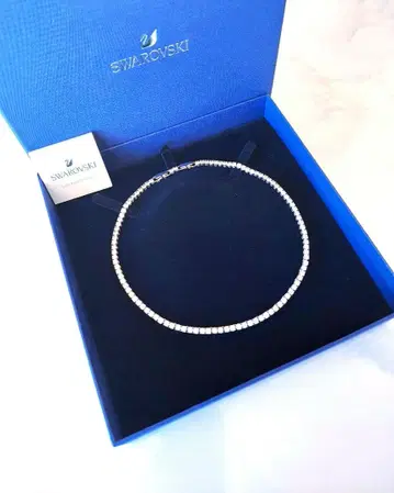 거의 새상품 SWAROVSKI Tennis Dluxe 목걸이 스와로브스키