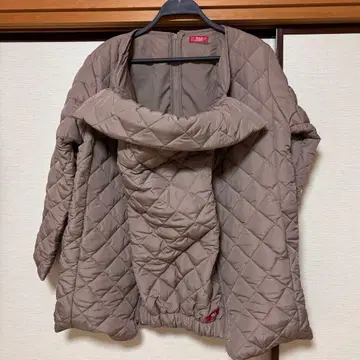 택 포함 폴로 퀼팅 자켓 엄마 코트