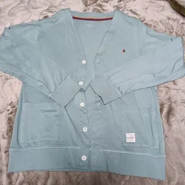 민트 그린 V넥 가디건