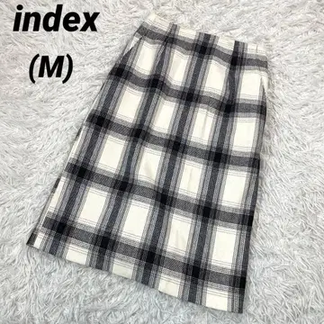 index 인덱스 체크 무늬 스커트 스트레치 있음 화이트 M