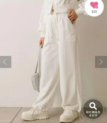 미개봉 새상품 사이드 레이스 스웨트 팬츠 올리브 화이트 화이트