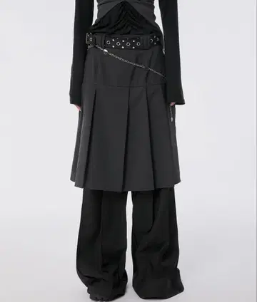 [ FLARUP ] Pleats Midi Skirt Charcoal