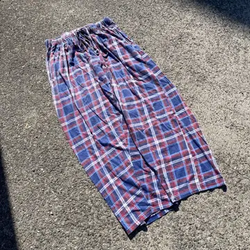 체크 팬츠 파자마 팬츠 와이드 이지 플란넬 페이드 구제 의류